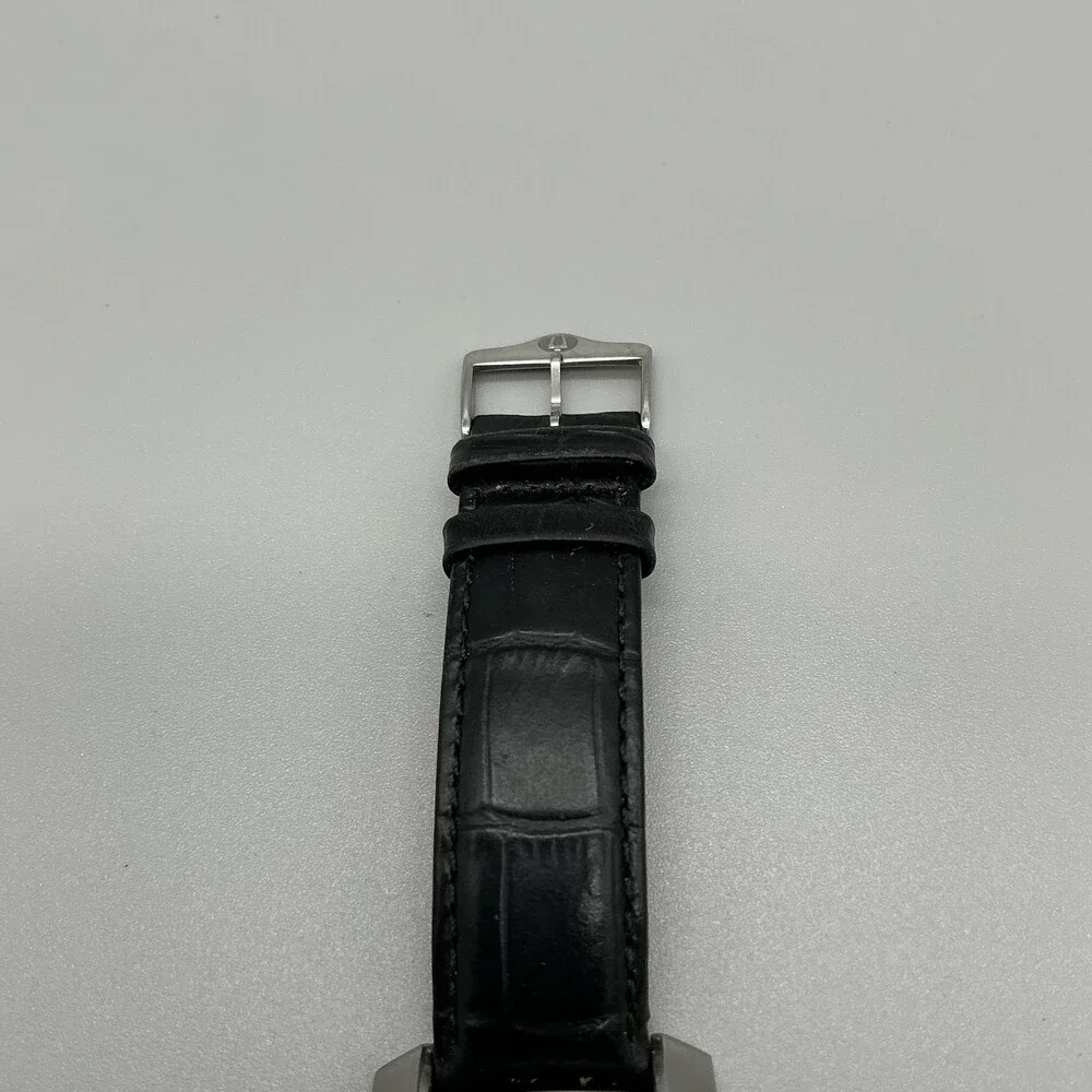 Bulova 96B269 Mens Watch 31mm Tank Silver Tone Black Leather New Battery